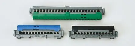 Produktfoto 1 von Legrand Verteilerblock 22-polig / 400V 10A, Polycarbonat Grün, IP20