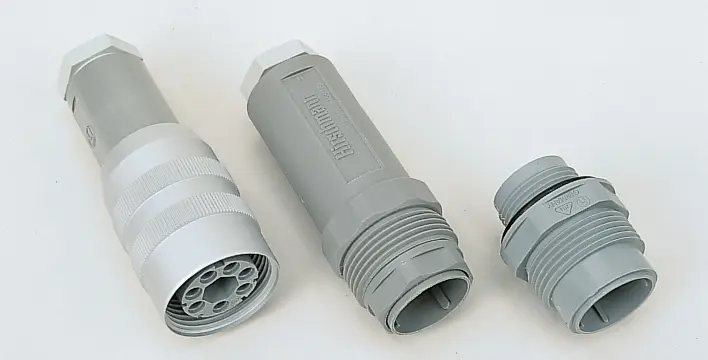 Hirschmann NR 29.5 mm 25.5 mm Rundsteckverbinder Stecker 11-polig Stecker 5A Frontplattenmontage IP65