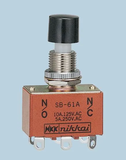 Produktfoto 1 von NKK SB Druckschalter Tastend Panel, 2-poliger Umschalter / 10A 500 V dc 125 V ac