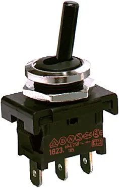 Marquardt Tafelmontage Kippschalter 1-polig Ein-Aus-Ein 6 A @ 250 V ac, IP 40, Flachstecker