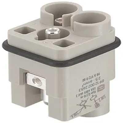 Produktfoto 1 von HARTING Han Q Hochleistungssteckverbinder-Einsätze und -Module Stecker, 2-polig 40A, Stromversorgungssteckverbinder in