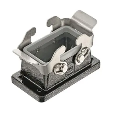 Produktfoto 1 von HARTING Han M Gehäuse mit Schottverschluss Doppelter Hebel 2, Hinten 10B Verriegelungshebel, IP66