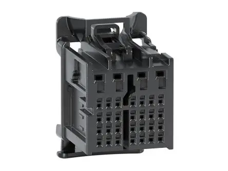 Produktfoto 1 von Molex 160028 Steckverbindergehäuse, gewinkelt, Steckerbuchse, Buchsentülle, Buchse, 32-polig, Schwarz / 5-reihig