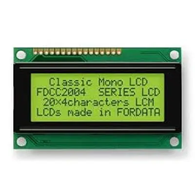 Produktfoto 1 von Fordata FC2004C00 LCD-Anzeigemodul, STN LCD LED Grün, Gelb 4 x 20, Hintergrund Grün, Gelb, Parallel Interface