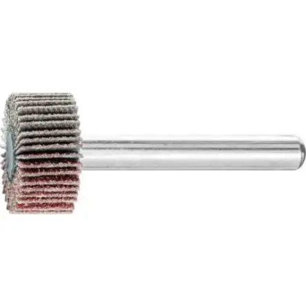 Produktfoto 1 von PFERD Rüggeberg France POLIROLL Lamellenrad, Korngröße 80 Aluminiumbeschichtet Fein, 20 mm x 10 mm, 38100 U/min