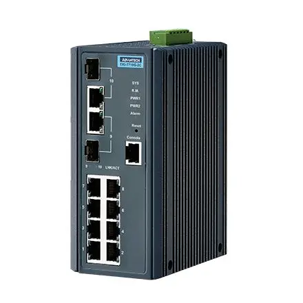 Produktfoto 1 von Advantech EKI:7710G:2C:AE Ethernet-Switch 10-Port Managed Power Over Ethernet