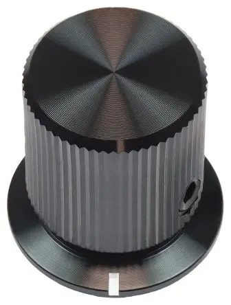 Produktfoto 1 von Vishay Schwarz Knopf, Zeiger Weiß Ø 13 mm x 16 mm, Runde Welle Schaft 6 mm