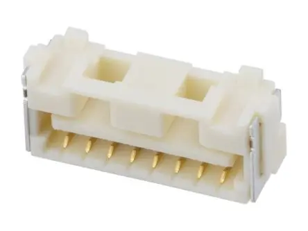 Produktfoto 1 von Molex 502386 Buchsen gewinkelt, 8-polig / 1-reihig, Raster 1.25 mm Raster Oberfläche, Kabel-Platine, Ummantelt