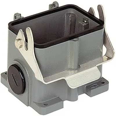 Produktfoto 1 von HARTING Han B Oberflächenmontiertes Gehäuse Einhebel 1, SMD 48B Haube für seitliche Kabeleinführung, IP65