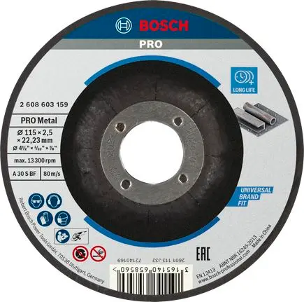 Produktfoto 1 von Bosch Pro Metal Aluminiumbeschichtet Ø 115 mm 1 pro Paket