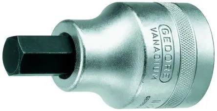 Produktfoto 1 von Gedore 1 in 17 mm Sechskant Schraubbit, Vierkant Chrom Vanadium Stahl, 1-teilig, 90 mm