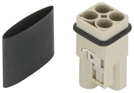 Produktfoto 1 von HARTING Han Q Hochleistungssteckverbinder-Einsätze und -Module Stecker, 3-polig 40A, Stromversorgungssteckverbinder in