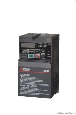 Produktfoto 1 von Mitsubishi Electric FR-D800 Series 3-Phasen Frequenzumrichter 2.2 kW 480V 5 A 590Hz