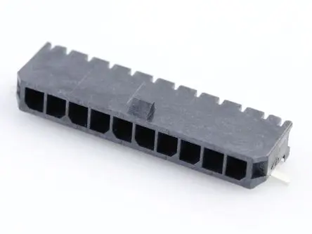 Produktfoto 1 von Molex 43650 Leiterplattenleiste gewinkelt, 10-polig / 1-reihig, Raster 3 mm Raster Oberfläche, Kabel-Platine, Ummantelt