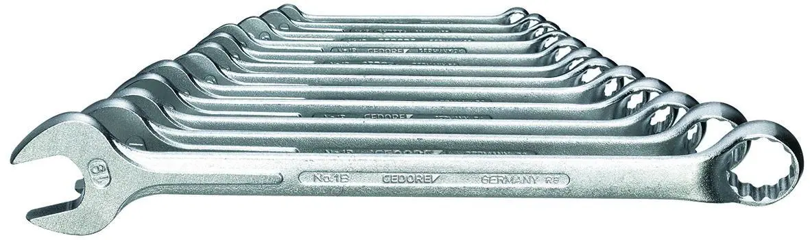 Produktfoto 1 von Gedore Pfeifenkopfschlüssel-Satz Schraubenschlüsselsatz 31Crv3, 12-teilig 6, 7, 8, 9, 10, 11, 12, 13, 14, 15, 17, 19 mm