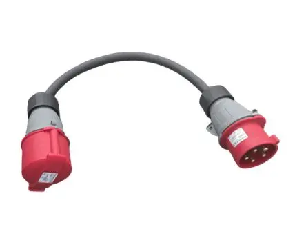 Produktfoto 1 von Amphenol Industrial CA 309 Verlängerungskabel Schwarz 5P, 400V, Kabel Gerade IP44 16A Phasenwender