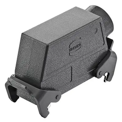 Produktfoto 1 von HARTING Han B Haube Doppelter Hebel 2, Kabel 24B Haube für seitliche Kabeleinführung, IP65, IP66, IP67
