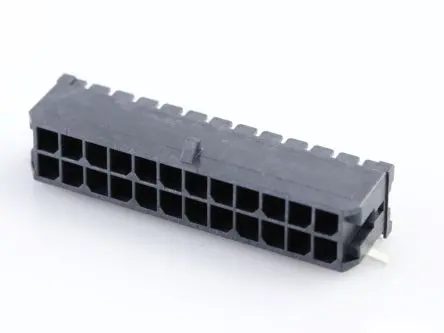 Produktfoto 1 von Molex 43045 Leiterplattenleiste gewinkelt, 24-polig / 2-reihig, Raster 3 mm Raster Oberfläche, Kabel-Platine, Ummantelt