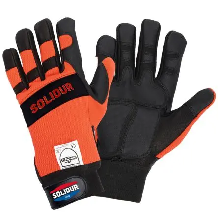 Produktfoto 1 von Solidur FRMAGAC Handschuhe Größe 10 Vollnarbiges Leder, Nylon Schwarz, Orange Gummi 2
