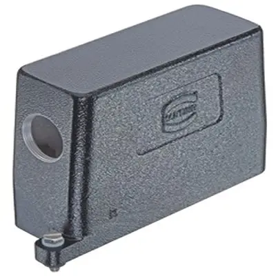 Produktfoto 1 von HARTING Han HPR Haube Schraubbefestigung, Kabel 24B Haube für seitliche Kabeleinführung, IP65, IP68, IP69, IPx9K