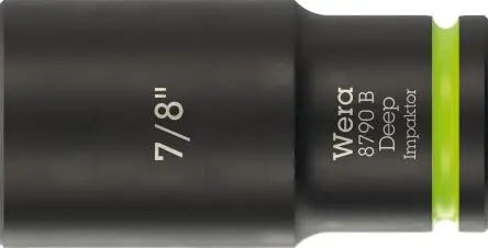Produktfoto 1 von Wera 3/8 in, 7/8 in Sechskant Schlag-Steckschlüssel lang, 63mm
