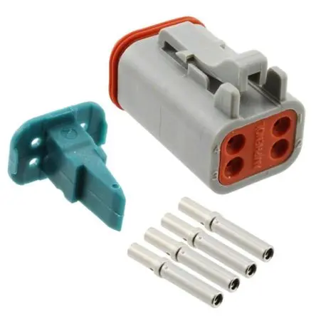 Produktfoto 1 von Amphenol AT Kfz-Steckverbinder, Kabel, Steckdose, Crimpbefestigung, Buchse, 4-polig, Grau / 2-reihig