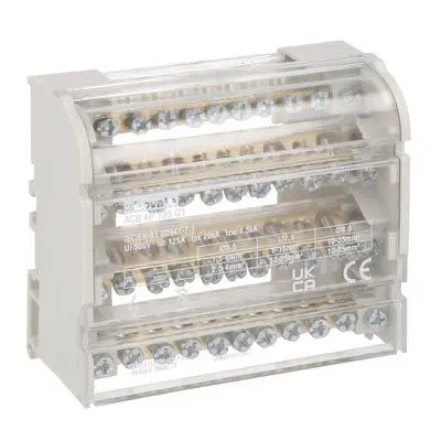 Produktfoto 1 von Lovato Verteilerblock 11-polig / 500V 125A, Polyamid Hellgrau, IP20