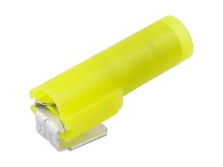 Produktfoto 1 von Molex 19602 Schnellkupplungs-Crimpanschluss, Gelb, Isoliert, 6.35 x 0.81 mm, Buchse, 10 AWG min, 12 AWG
