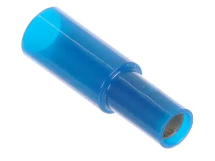 Produktfoto 1 von Molex 19039 Buchsentülle, Crimpbefestigung, Blau Isoliert, Ø 3.96 mm Zinn, Ges.L 25.9mm, 14 AWG max.