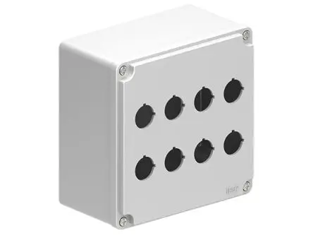 Produktfoto 1 von Lovato LPZM Gehäuse, 8 x Ø 22 mm, Grau, Metall, IP66