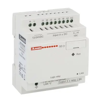 Produktfoto 1 von Lovato LRK Speicherprogrammierbare Steuerung, 8 Eing. Relais Ausg.Typ Analog Eing.Typ