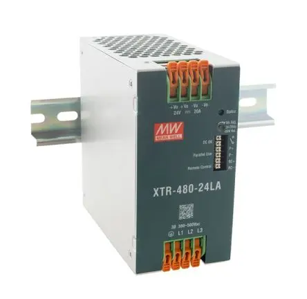 Produktfoto 1 von MEAN WELL XTR-480 DIN-Schienen Netzteil Schaltnetzteil für DIN-Schiene 600V ac Wechselstrom/Gleichstrom / 20 A 29V DC