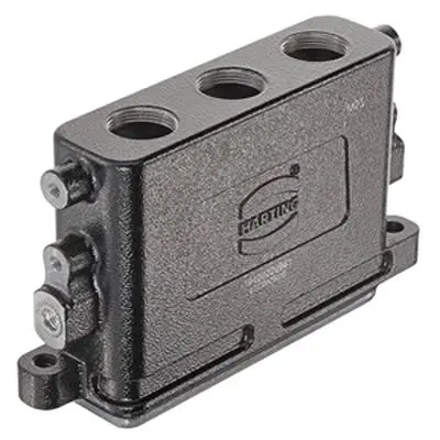 Produktfoto 1 von HARTING Han HPR Slim Oberflächenmontiertes Gehäuse Schraubbefestigung, Oberfläche 22 Haube für obere Kabeleinführung,