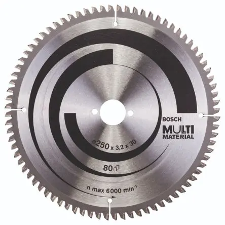 Produktfoto 1 von Bosch 80 Hartmetall Multi-Material Kreissägeblatt, Ø 250 mm 1