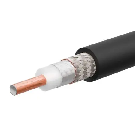 Huber+Suhner SPUMA Geringer Verlust Koaxialkabel, Verlegekabel, 50 Ω, 1 m, Aussen ø 15 mm Außen-ø , Schwarz