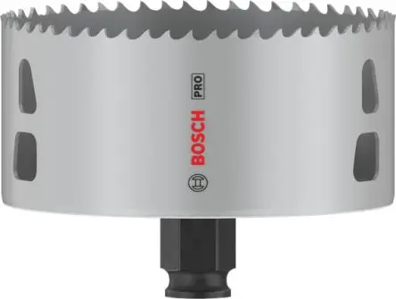 Produktfoto 1 von Bosch, Ø 102 mm HSS Lochsäge Trockenmauer, Nichteisenmetall, Rohr, Kunststoff, Profile, Weichholz 1-Stk. / Bohrtiefe 44
