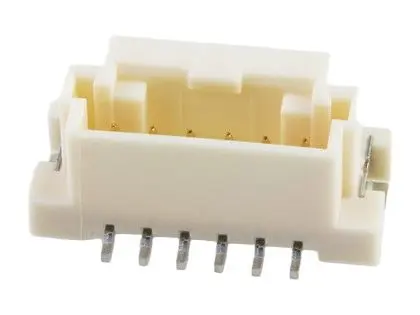 Produktfoto 1 von Molex 560020 Stiftsockel Vertikal, 6-polig / 1-reihig, Raster 2 mm Raster Oberfläche, Kabel-Platine, Ummantelt
