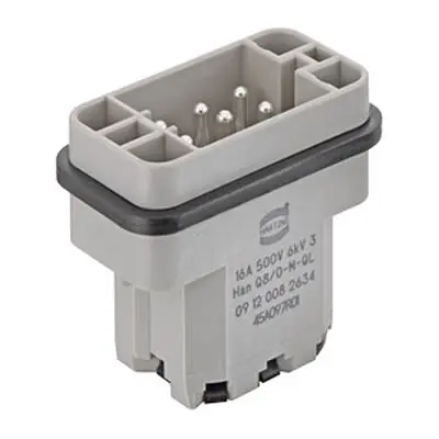 Produktfoto 1 von HARTING Han Q Hochleistungssteckverbinder-Einsätze und -Module Stecker, 8-polig 16A, Stromversorgungssteckverbinder in