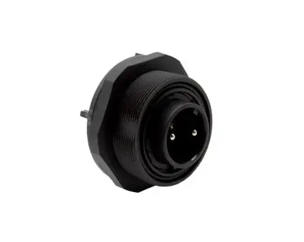 Produktfoto 1 von Bulgin Standard Vitalis Buccaneer 38.1 mm Einbausteckverbinder Stecker 2-polig Stecker 10A Rückwand IP68, IP69K
