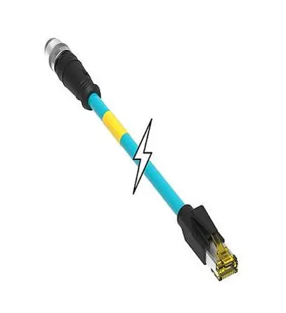 Produktfoto 1 von Molex 120341, 8-polig Kabel assembliert, M12 Micro Change Stecker 8 / RJ45 Stecker, Länge 30 m