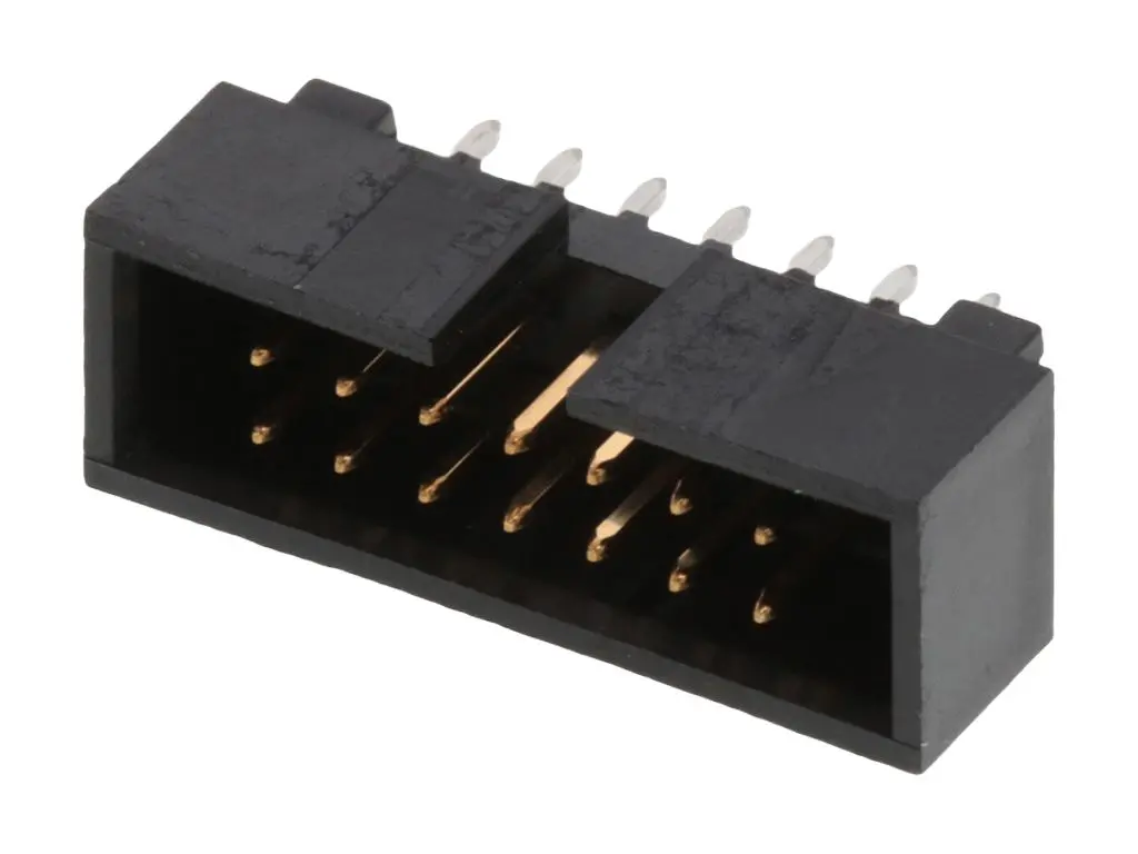 Molex 70246 Stiftsockel Vertikal, 14-polig / 2-reihig, Raster 2.54 mm Raster Durchsteckmontage, Ummantelt