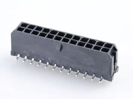 Produktfoto 1 von Molex 43045 Leiterplattenleiste Vertikal, 24-polig / 2-reihig, Raster 3 mm Raster Oberfläche, Kabel-Platine, Ummantelt