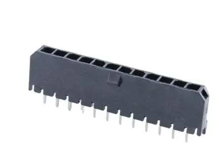 Produktfoto 1 von Molex 43650 Leiterplattenleiste gewinkelt, 12-polig / 1-reihig, Raster 3 mm Raster Oberfläche, Kabel-Platine, Ummantelt