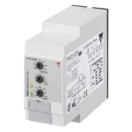 Produktfoto 1 von Carlo Gavazzi PMC01 Zeitrelais, DIN-Hutschiene 24 V dc 115V ac, 0.1 s to 100 h, 2 Kont. 7, 2 SPDT