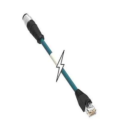Produktfoto 1 von Molex 130048, 4-polig Kabel assembliert, M12 Micro Change Stecker 4 / RJ45 Stecker, Länge 15 m