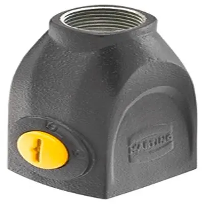 Produktfoto 1 von HARTING Han Yellock Haube Drucktaster, Kabel Haube für obere Kabeleinführung, IP65, IP67