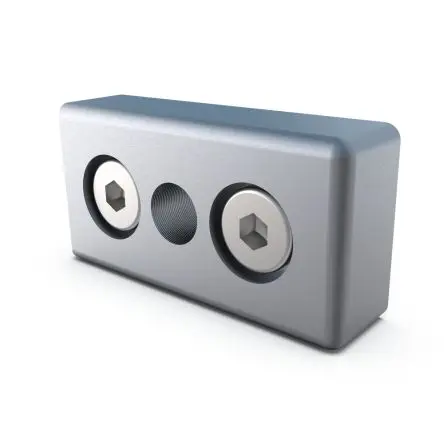 MiniTec Aluminium Bodenanschluss, 60 mm x 15 mm x 30mm