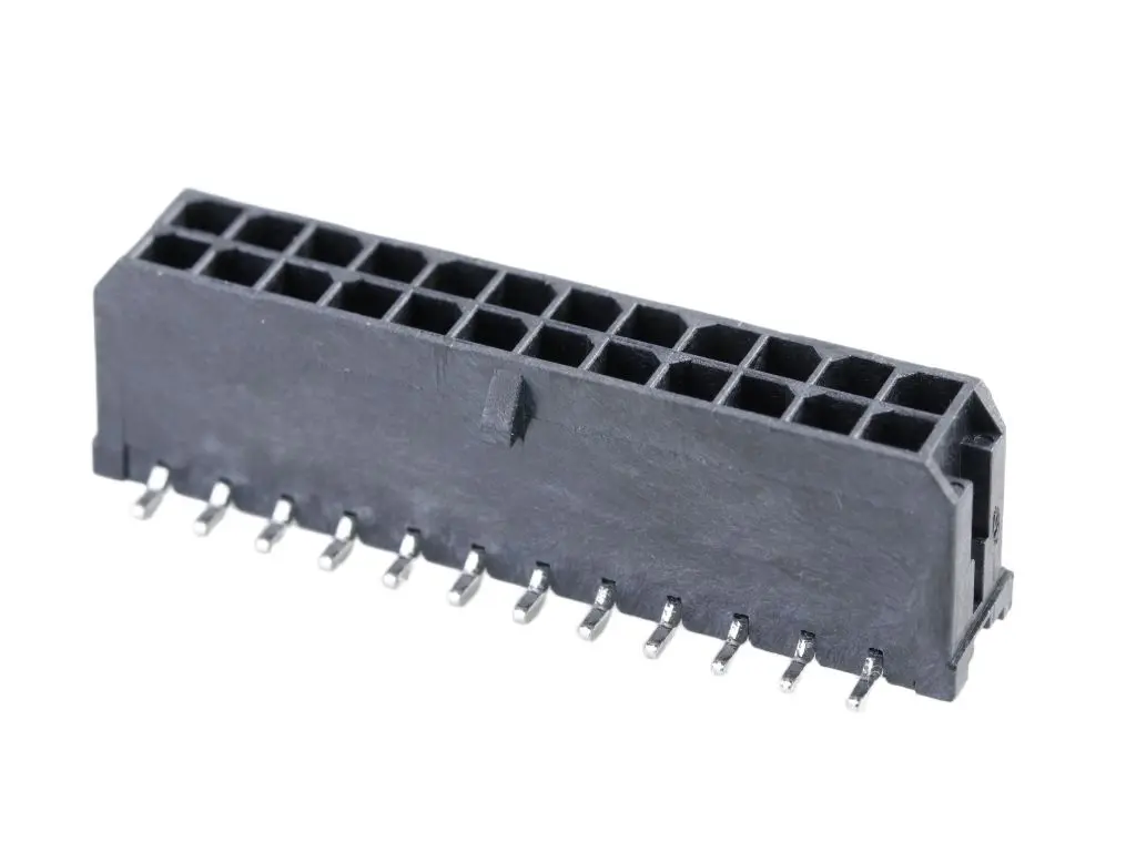 Produktfoto 1 von Molex 43045 Stiftsockel Vertikal, 24-polig / 2-reihig, Raster 3 mm SMD, Kabel-Platine, Ummantelt