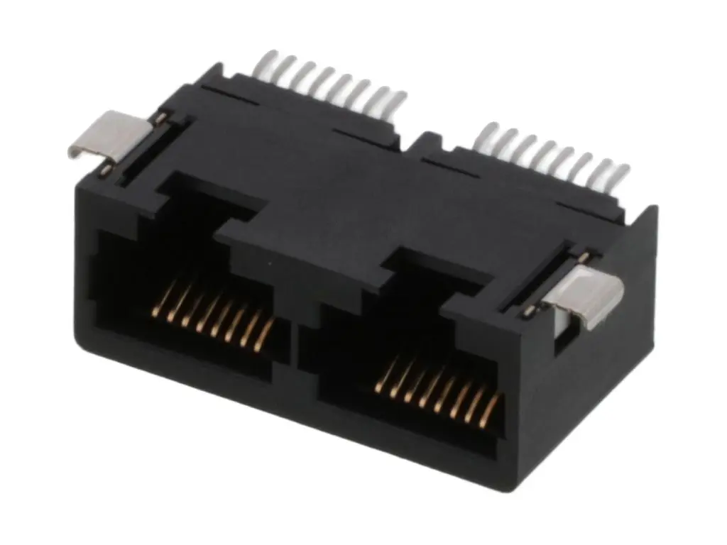 Produktfoto 1 von Molex 43841 Buchse Modular-Jack, 2-Port SMD gewinkelt