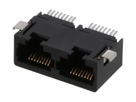 Produktfoto 1 von Molex 43841 Buchse Modular-Jack, 2-Port Oberfläche gewinkelt